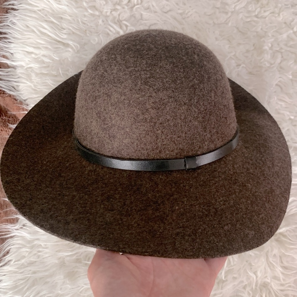 Nordstrom Womens 100% Wool Soft Floppy Hat Dark Brown Rare Color OS - Picture 4 of 8